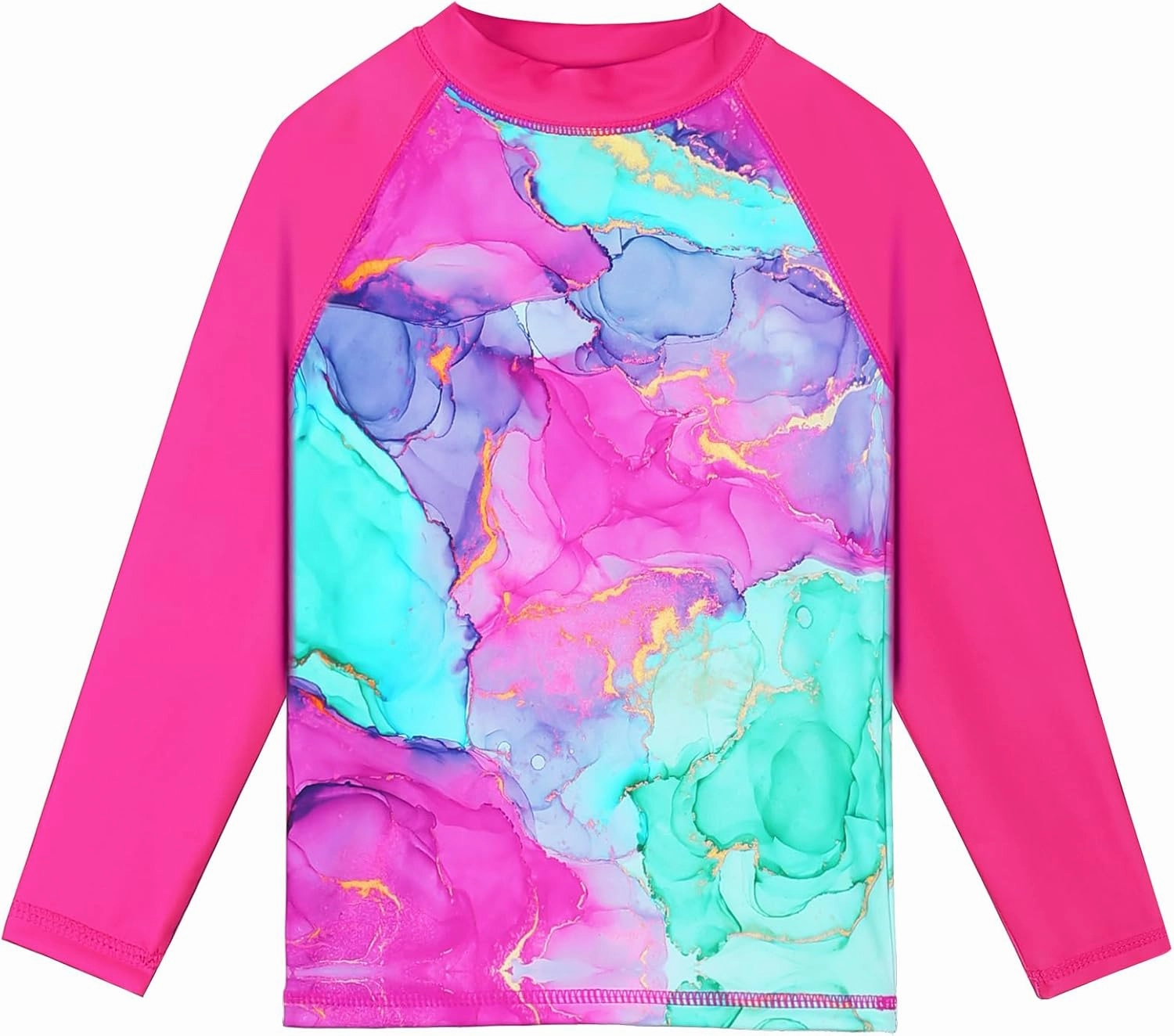 TFJH E Girls Swimsuit UPF 50  UV Two Piece Long Sleeve Swimwear Rash Guard Sets 3-12Y