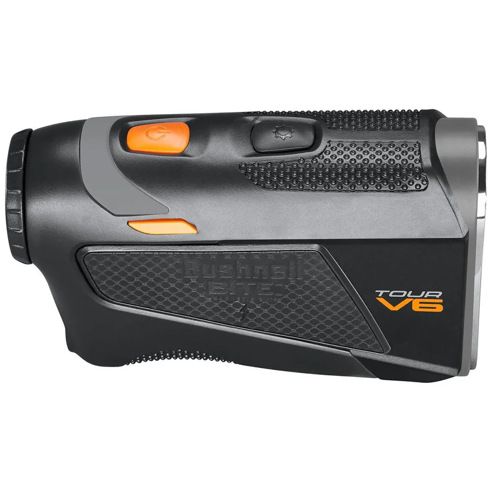 Bushnell Tour V6 Laser Rangefinder, SPF 50 golf shirts, Spikeless golf shoes, Yellow golf balls