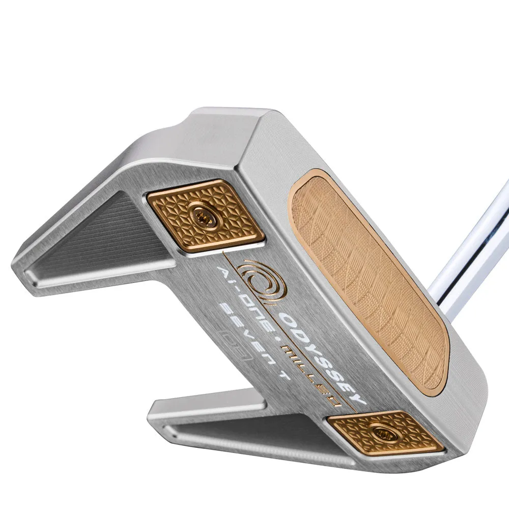 Odyssey Ai-One Milled Silver Putter - Seven T DB, Golf gift for men, Yellow golf balls