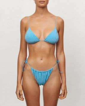 The Gathered Tie Pant Bikini In Turquoise