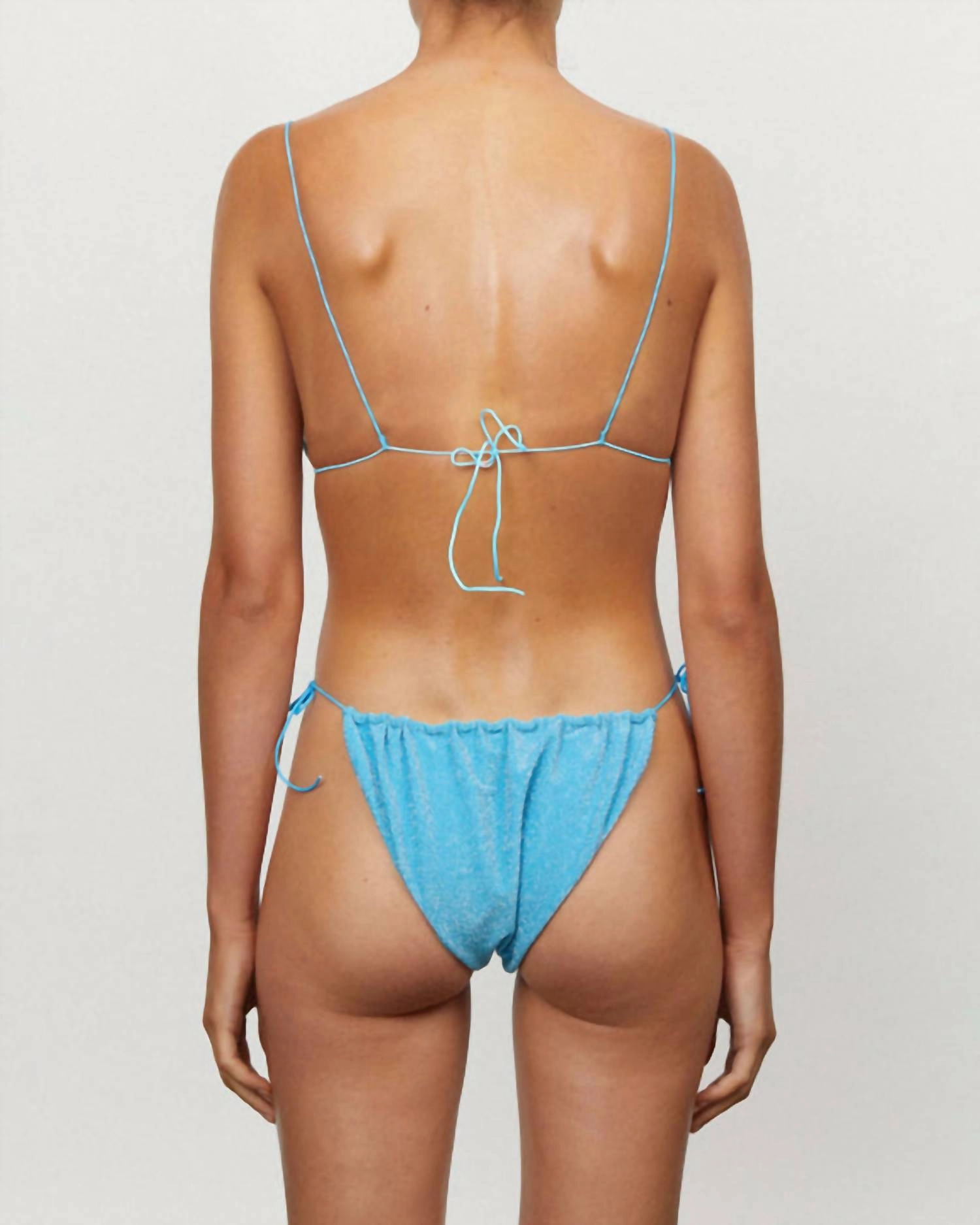 The Gathered Tie Pant Bikini In Turquoise