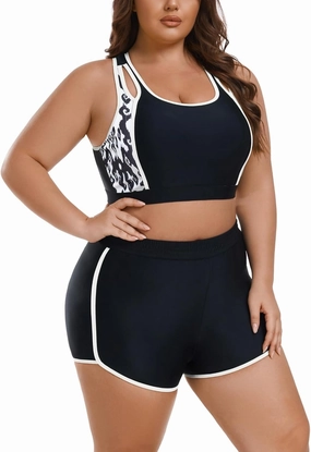 Theenkoln Womens Plus Size Bikini: Two Piece High Waisted Bathing Suit Sporty Modest Tummy Control Swimsuit
