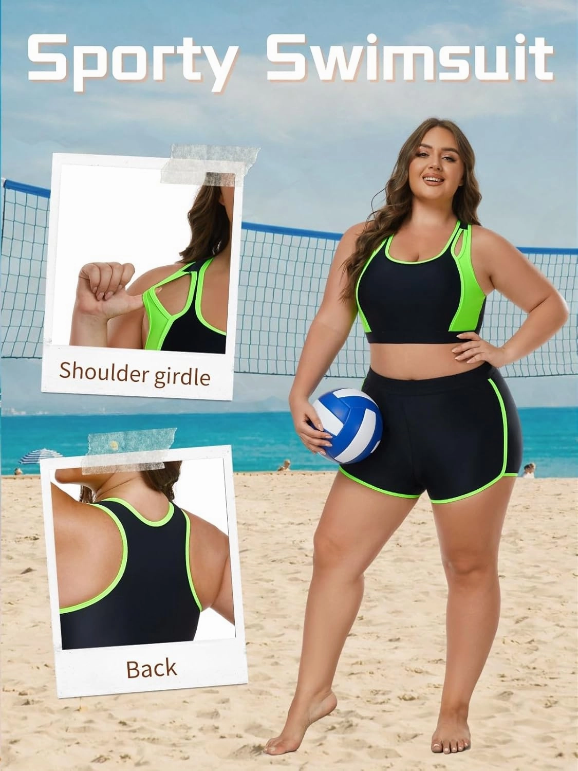 Theenkoln Womens Plus Size Bikini: Two Piece High Waisted Bathing Suit Sporty Modest Tummy Control Swimsuit