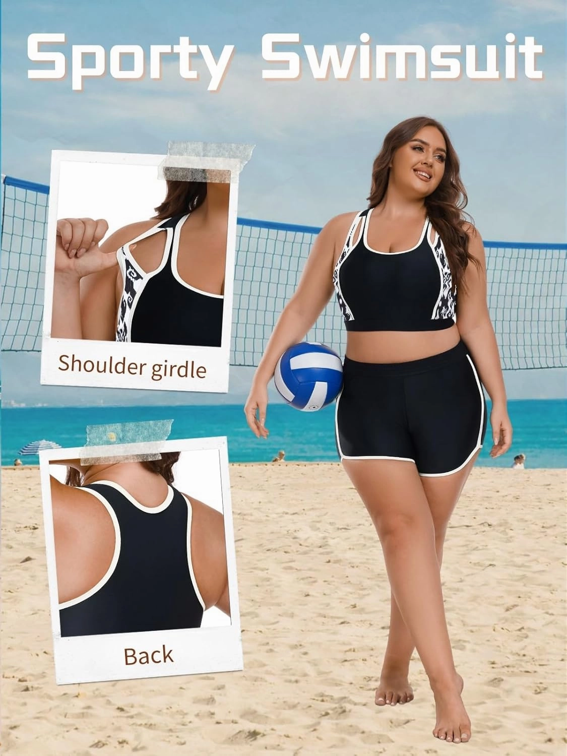 Theenkoln Womens Plus Size Bikini: Two Piece High Waisted Bathing Suit Sporty Modest Tummy Control Swimsuit