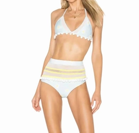 Thessy Daisy Blut Top Set Bikini In Blue,yellow