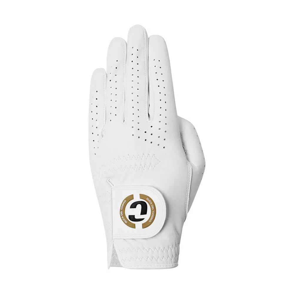 Duca Del Cosma Elite Pro Fontana Cabretta Leather Golf Glove - White, Golf alignment sticks