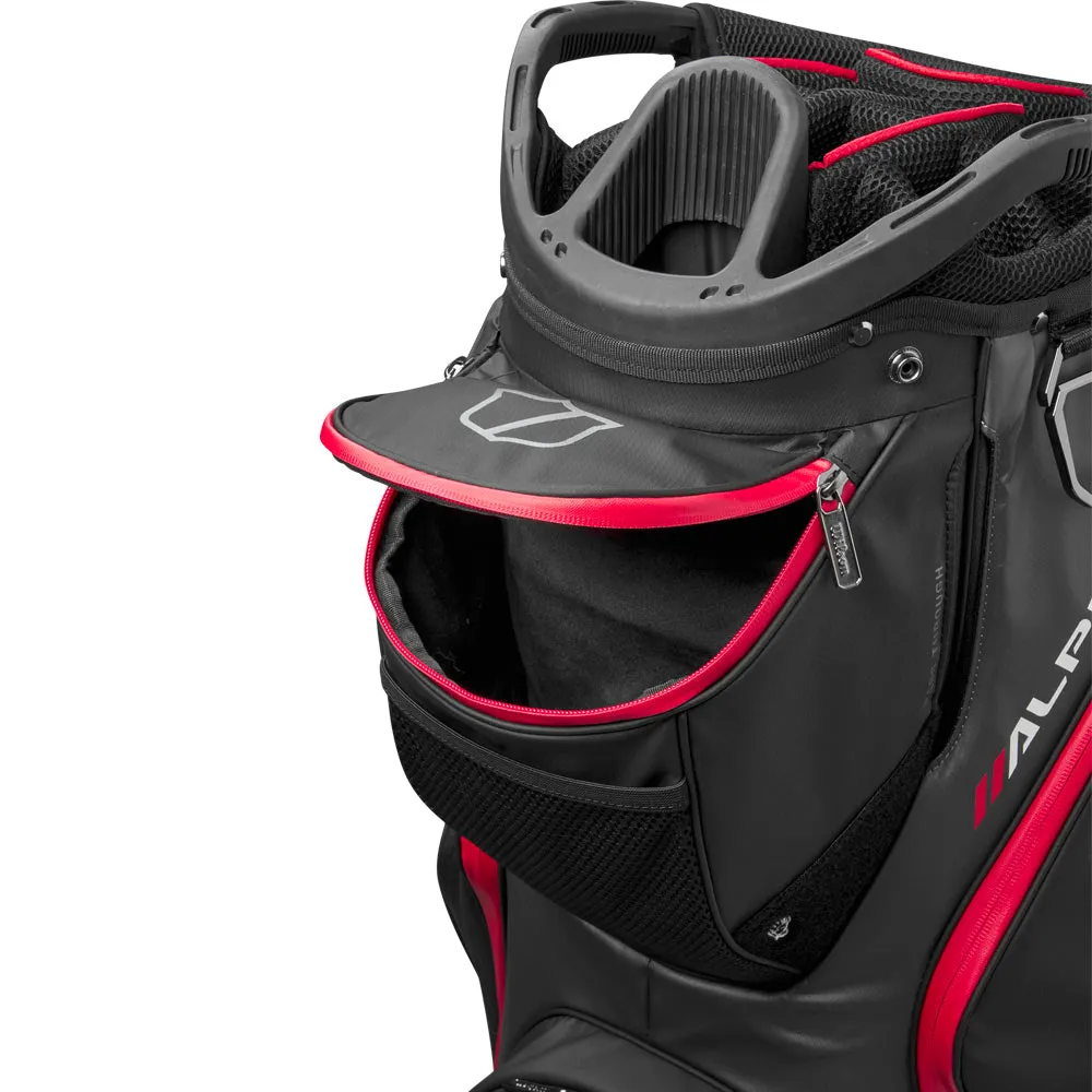 Wilson Alpine Dry Waterproof Cart 14 Bag - Black/Grey/Red, Golf grip tape