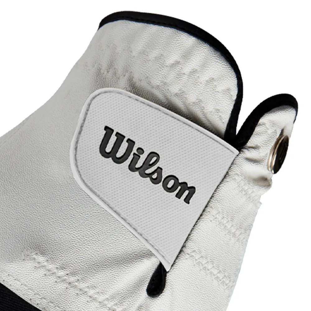 Wilson Feel Plus Cabretta Leather Golf Glove - White, Golf shaft puller tool, Golf club cleaning brush, Junior golf clubs set