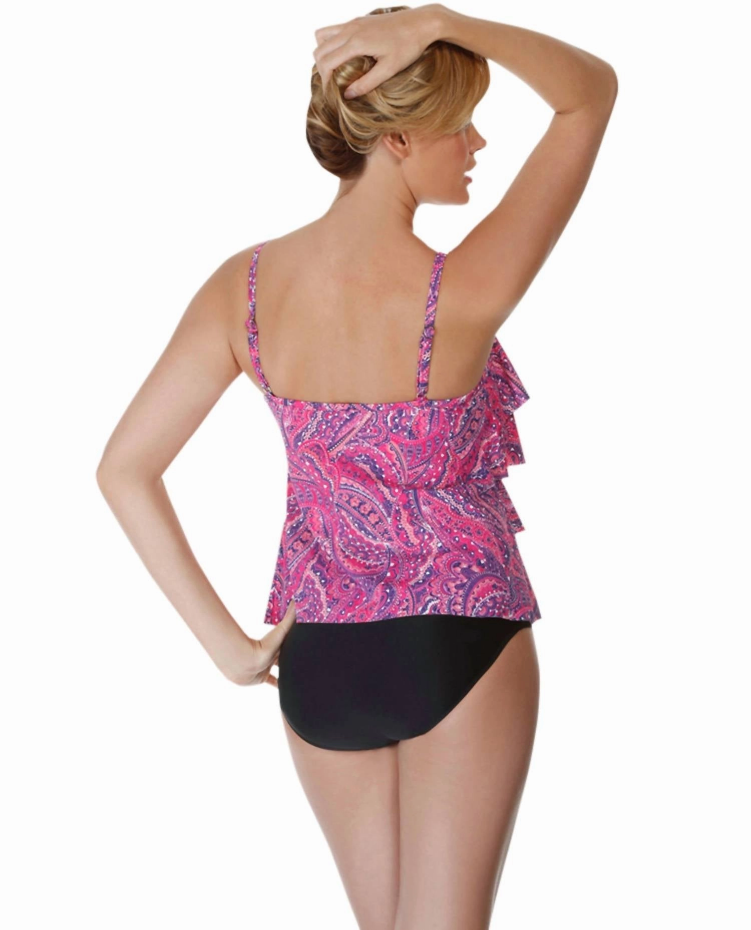 Tiering Up Tankini Top In Pink