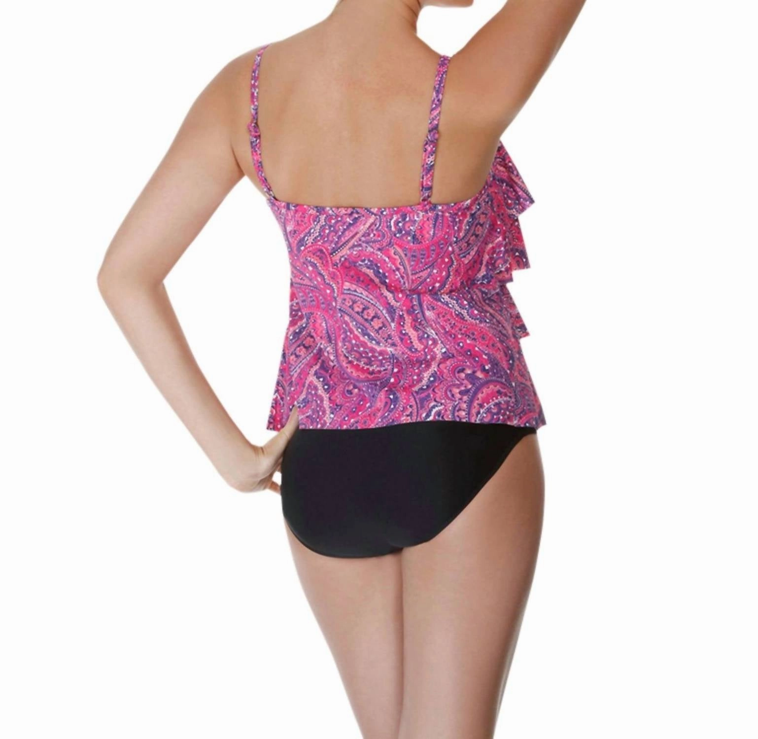 Tiering Up Tankini Top In Pink
