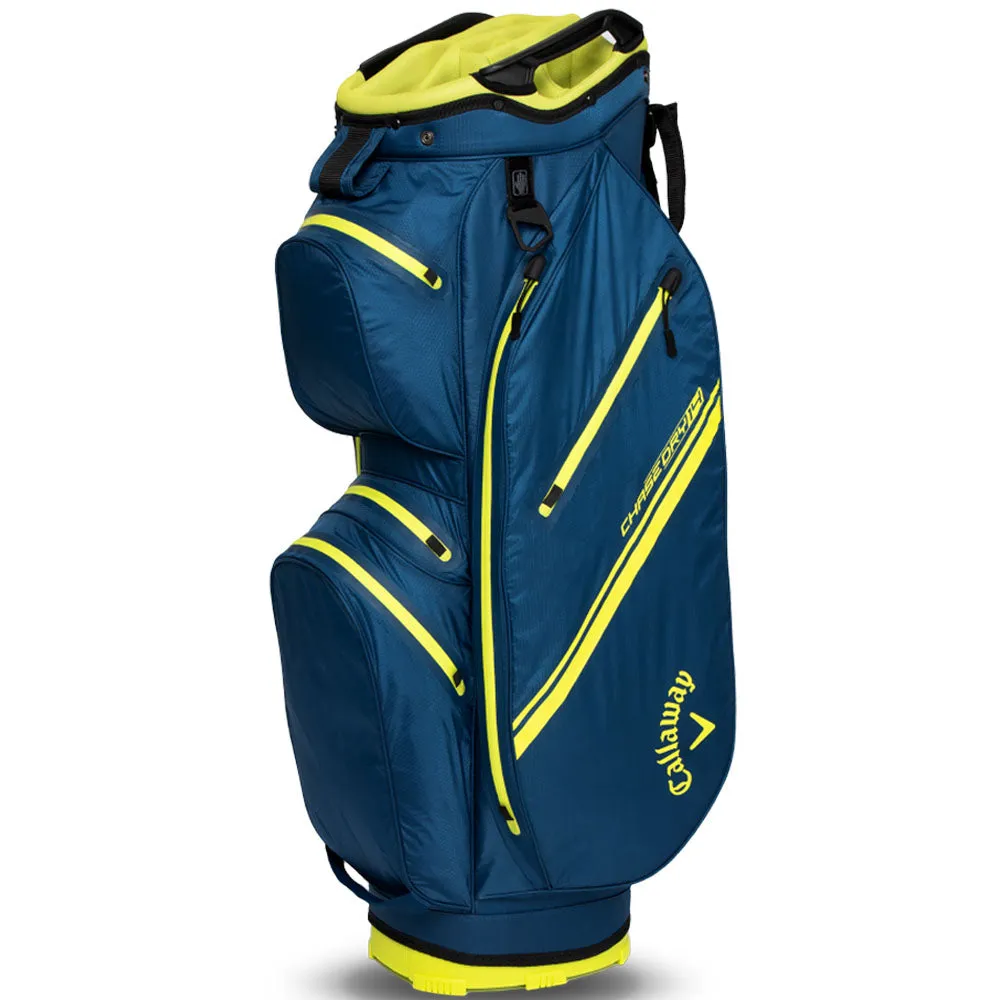 Callaway Chase 14 Dry Waterproof Cart Bag - Navy/Florescent Yellow, Golf alignment sticks