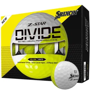 Todays Pick Srixon Z-Star Divide Golf Balls - White/Yellow - 12 Pack A Smarter Choice, Golf shaft puller tool, Golf shoe travel bag, Recycled golf balls