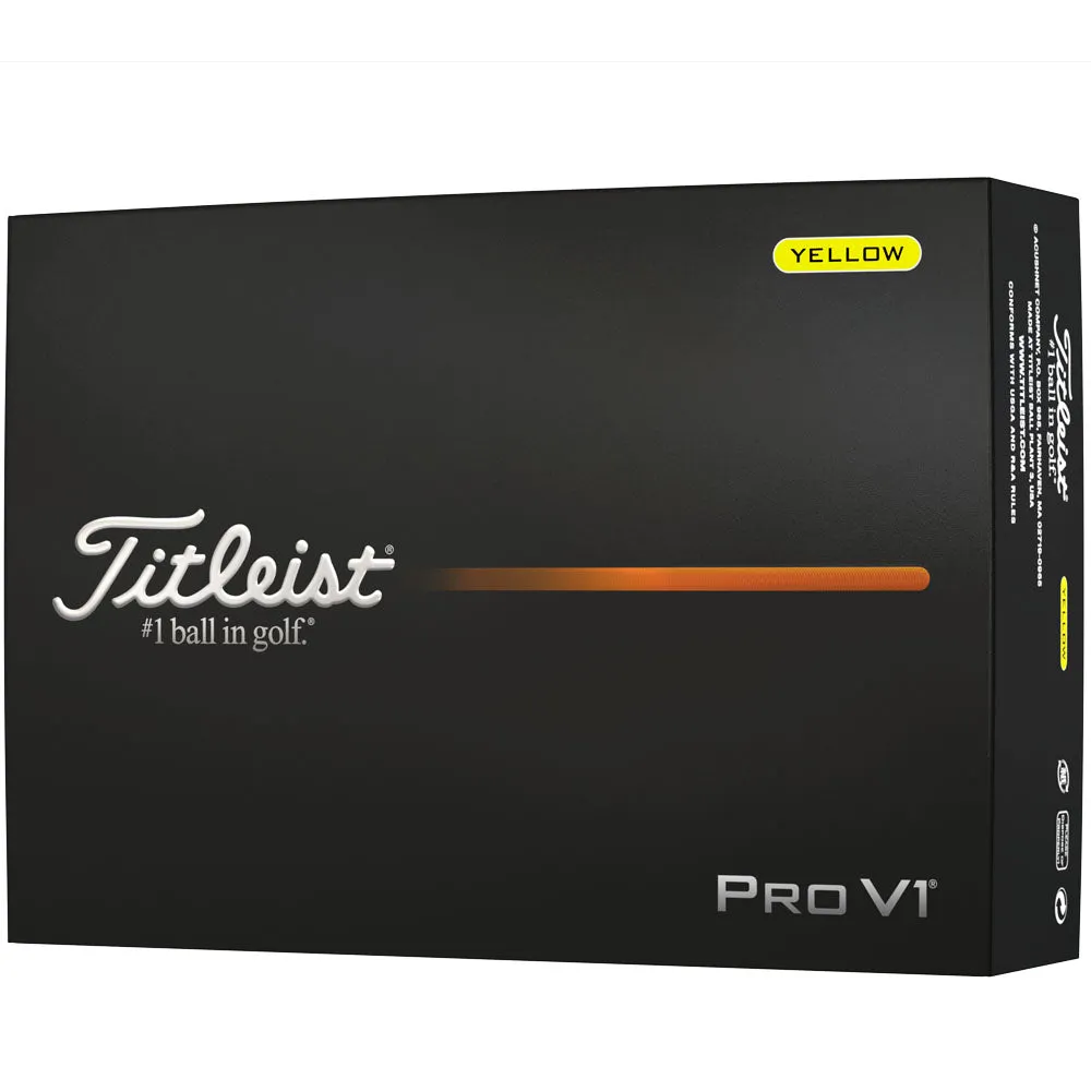 Titleist Pro V1 Golf Balls - Yellow - 12 Pack, Golf ball markers