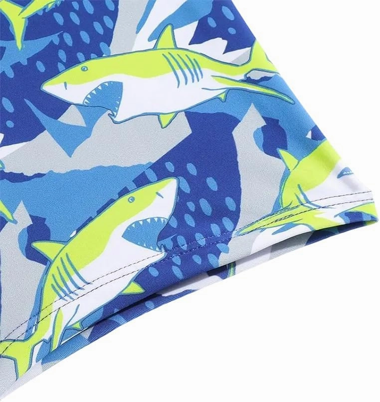 Toddler Boy Swimsuit 3 Piece Boys Swim Set Short Sleeve Swimming Shirt Trunks Outfit Baby Rash Guard Bathing Suits