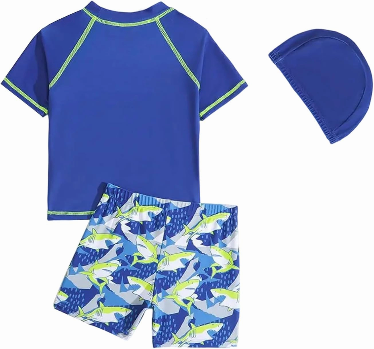 Toddler Boy Swimsuit 3 Piece Boys Swim Set Short Sleeve Swimming Shirt Trunks Outfit Baby Rash Guard Bathing Suits