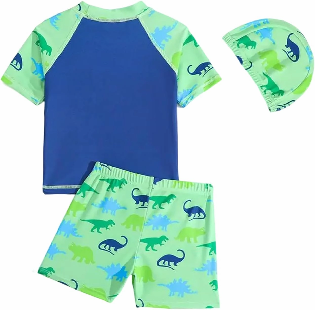 Toddler Boy Swimsuit 3 Piece Boys Swim Set Short Sleeve Swimming Shirt Trunks Outfit Baby Rash Guard Bathing Suits