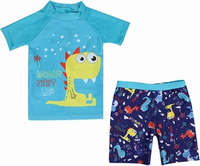 Toddler Boys Swim Set Cute 2t Swimsuit Boy Dinosaur Bathing Suit Short Sleeve 3t Swimming Suits