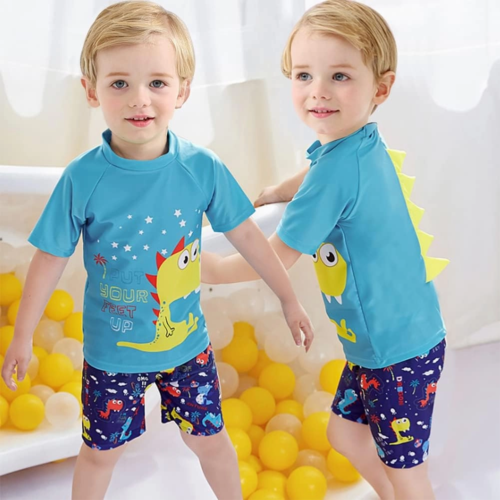 Toddler Boys Swim Set Cute 2t Swimsuit Boy Dinosaur Bathing Suit Short Sleeve 3t Swimming Suits