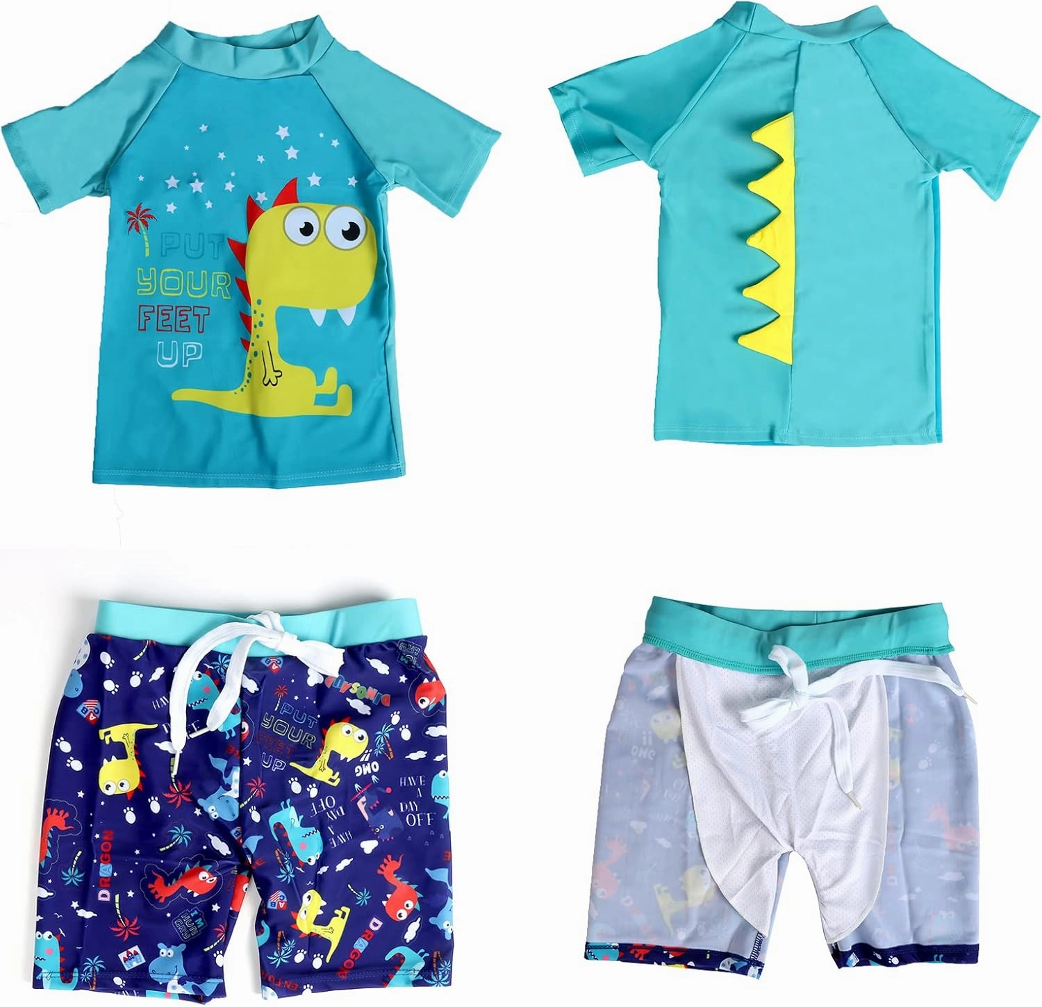 Toddler Boys Swim Set Cute 2t Swimsuit Boy Dinosaur Bathing Suit Short Sleeve 3t Swimming Suits