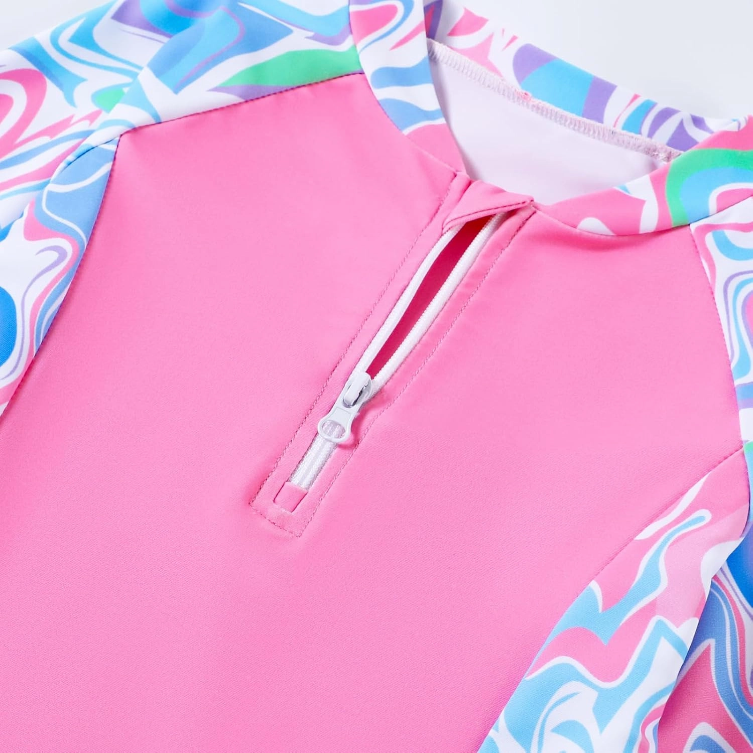 Toddler Girls Long Sleeve Swimsuits Girl Swimwear Little Girls Swimsuits 2 Pieces Toddler Rash Guard Swimsuit Print
