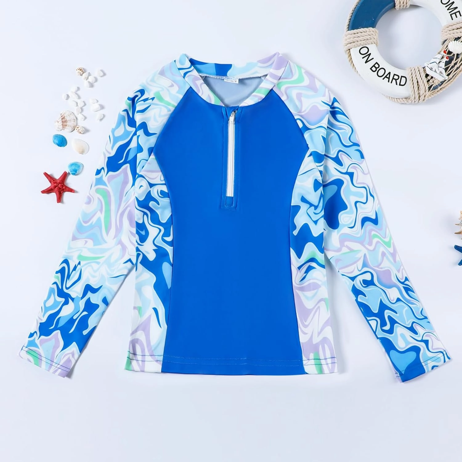 Toddler Girls Long Sleeve Swimsuits Girl Swimwear Little Girls Swimsuits 2 Pieces Toddler Rash Guard Swimsuit Print