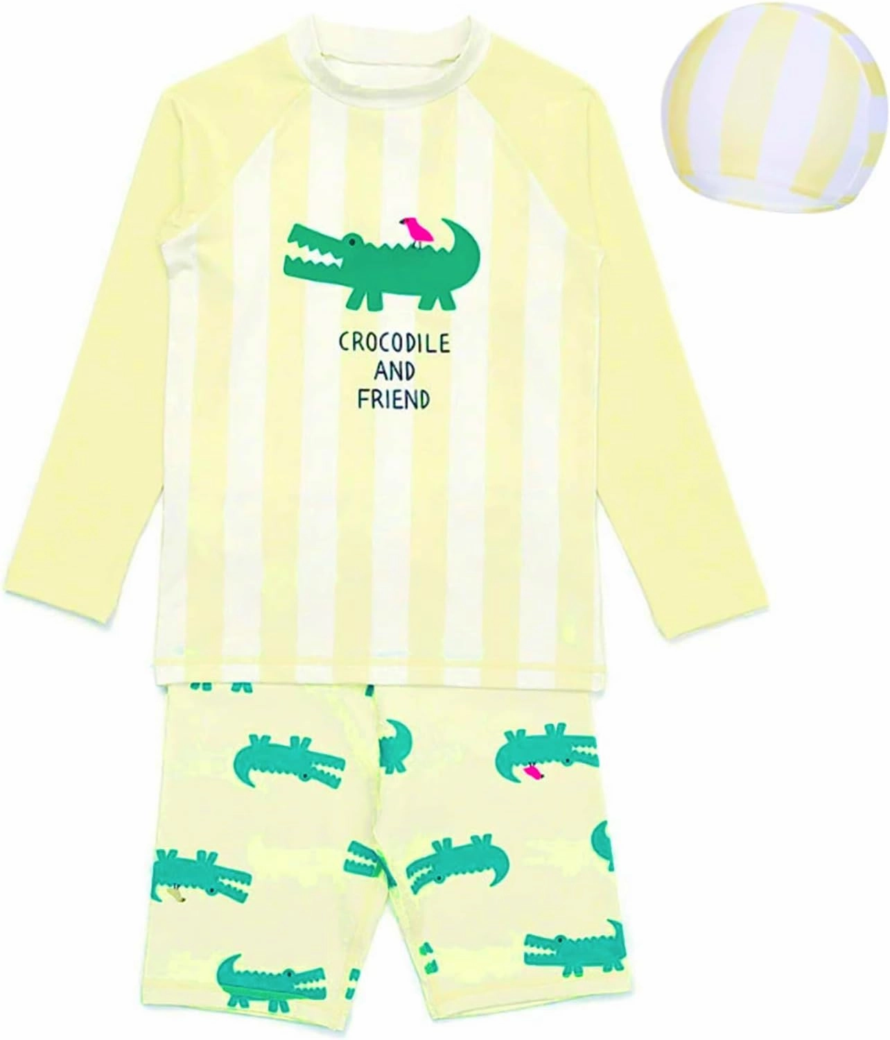 Toddler Swimsuit Boy 2-Piece Dinosaur Bathing Suit with Rash Guard Cute Toddler Boy Swimsuit Dinosaur