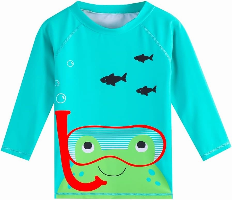 Toddlers and Baby Boys' 3-Piece Rash Guard Swimsuits Kids Long Sleeve Sunsuit Swimwear Sets