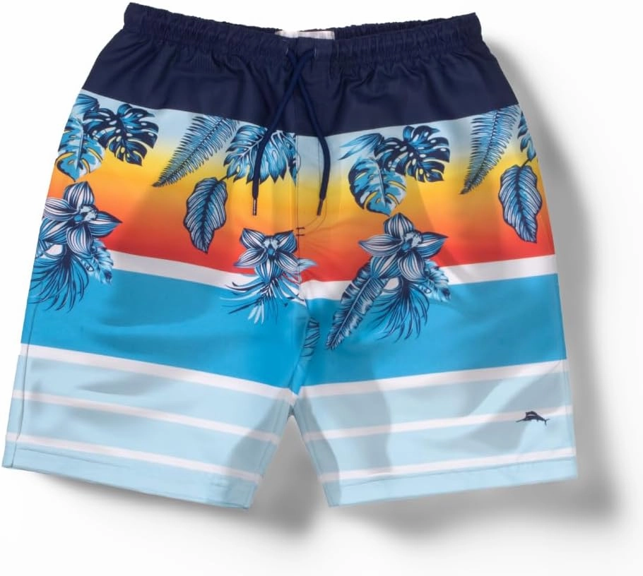 Tommy Bahama Boy's 2-Piece Swimsuit Set, Rash Guard & Swim Trunks 2-Pack Bundle for Kids and Teens
