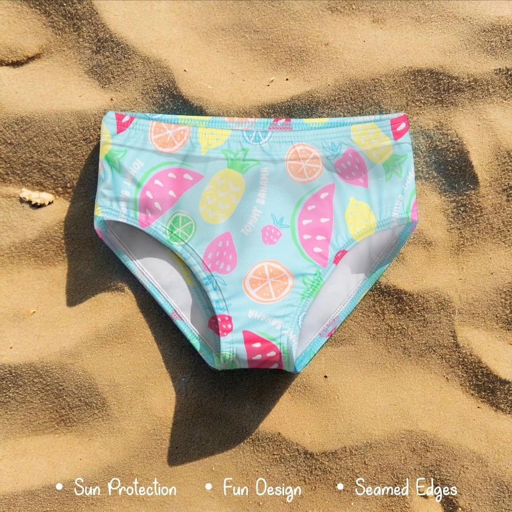 Tommy Bahama Girls 2-Piece Swimsuit Set, Long-Sleeved Rash Guard and Bikini Bottoms, Quick-Drying Swimwear for Kids