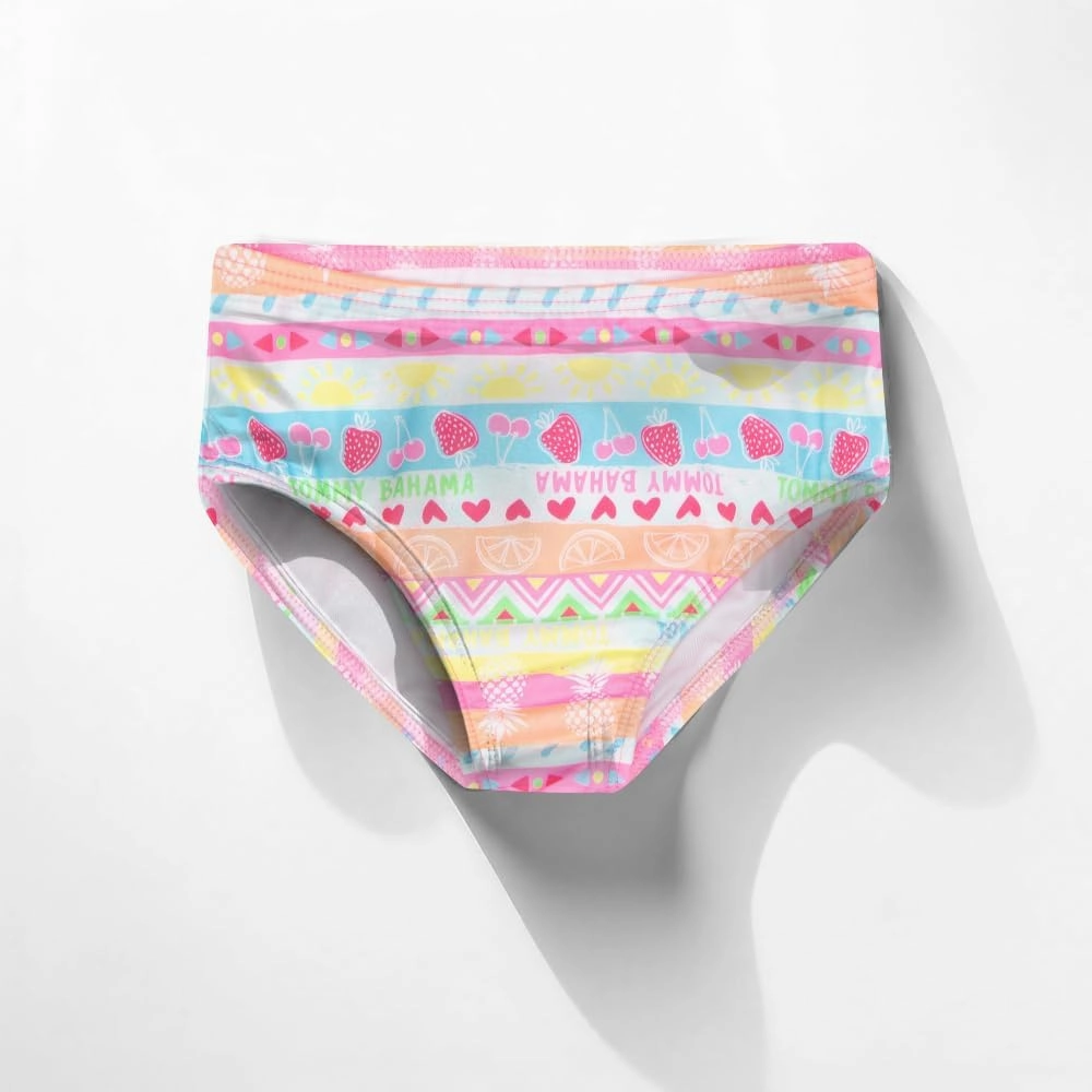 Tommy Bahama Girls 2-Piece Swimsuit Set, Long-Sleeved Rash Guard and Bikini Bottoms, Quick-Drying Swimwear for Kids