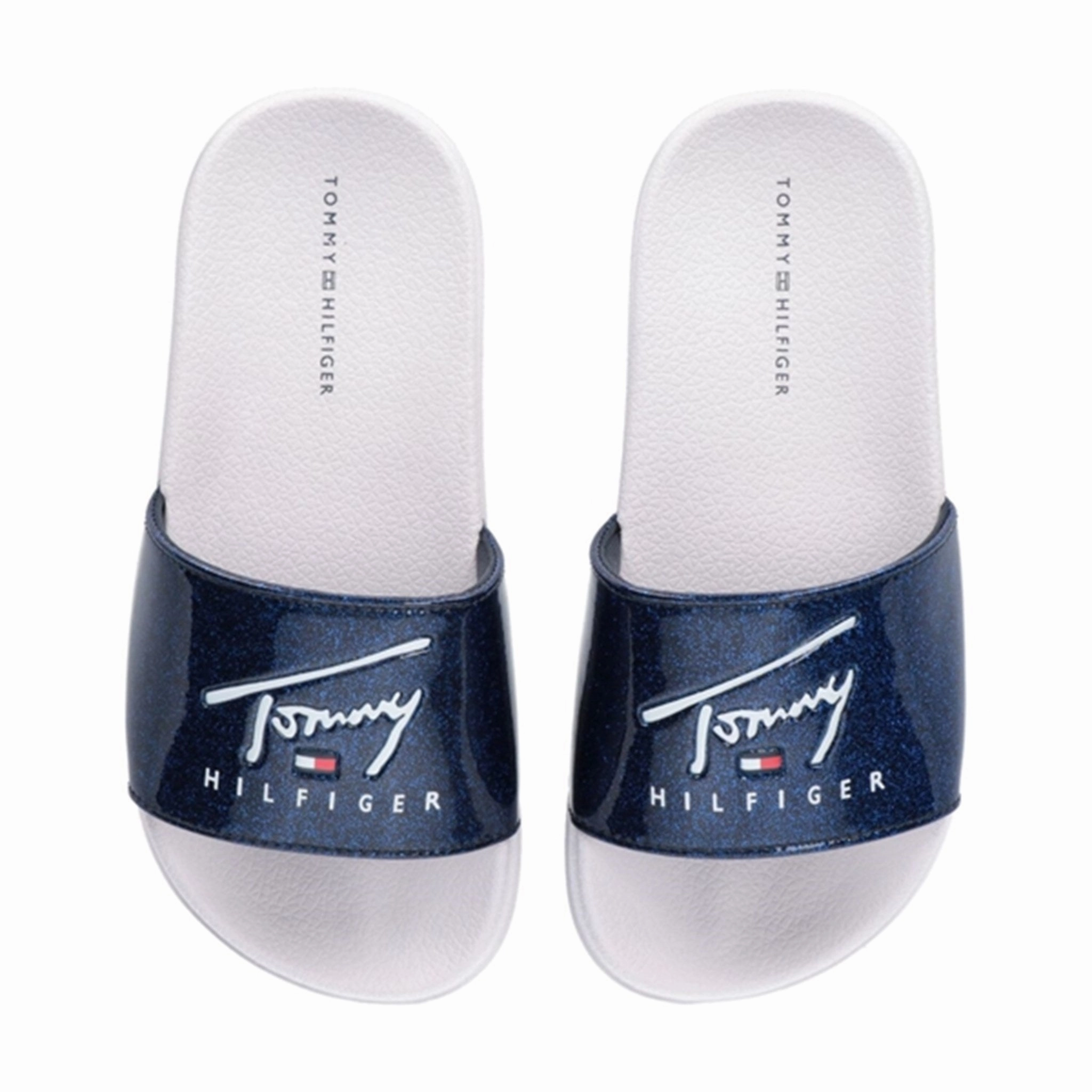 Tommy Hilfiger Flag Print Pool Slide Blue