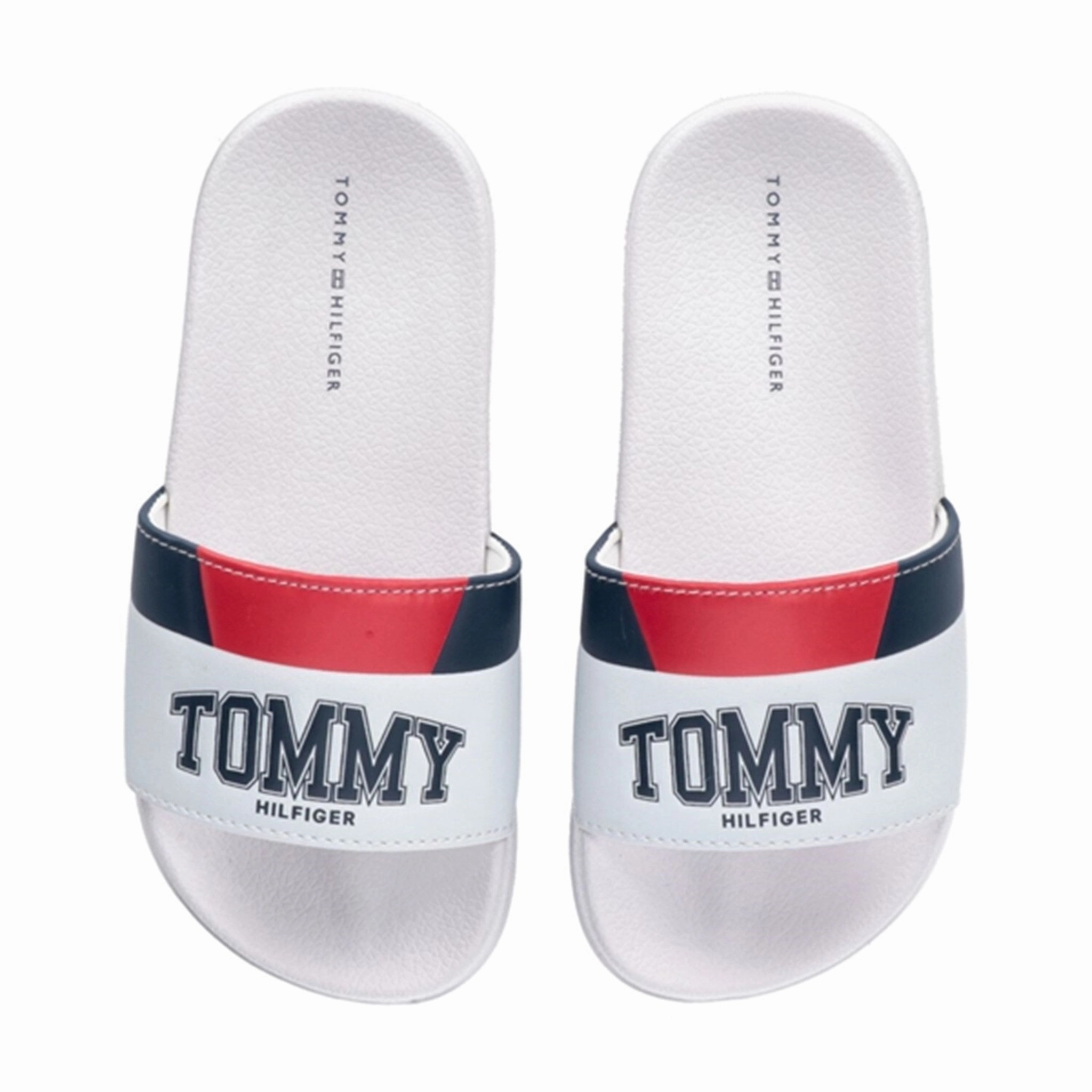 Tommy Hilfiger Varsity Print Pool Slide White