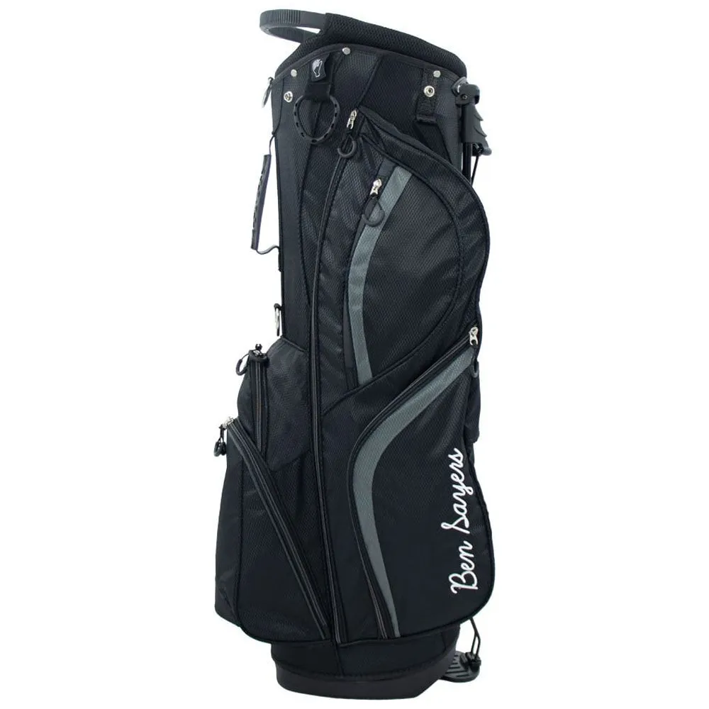 Ben Sayers DLX Stand Bag - Black/Grey, Golf club loft adjustment, Lightweight golf bag, Golf vest for men