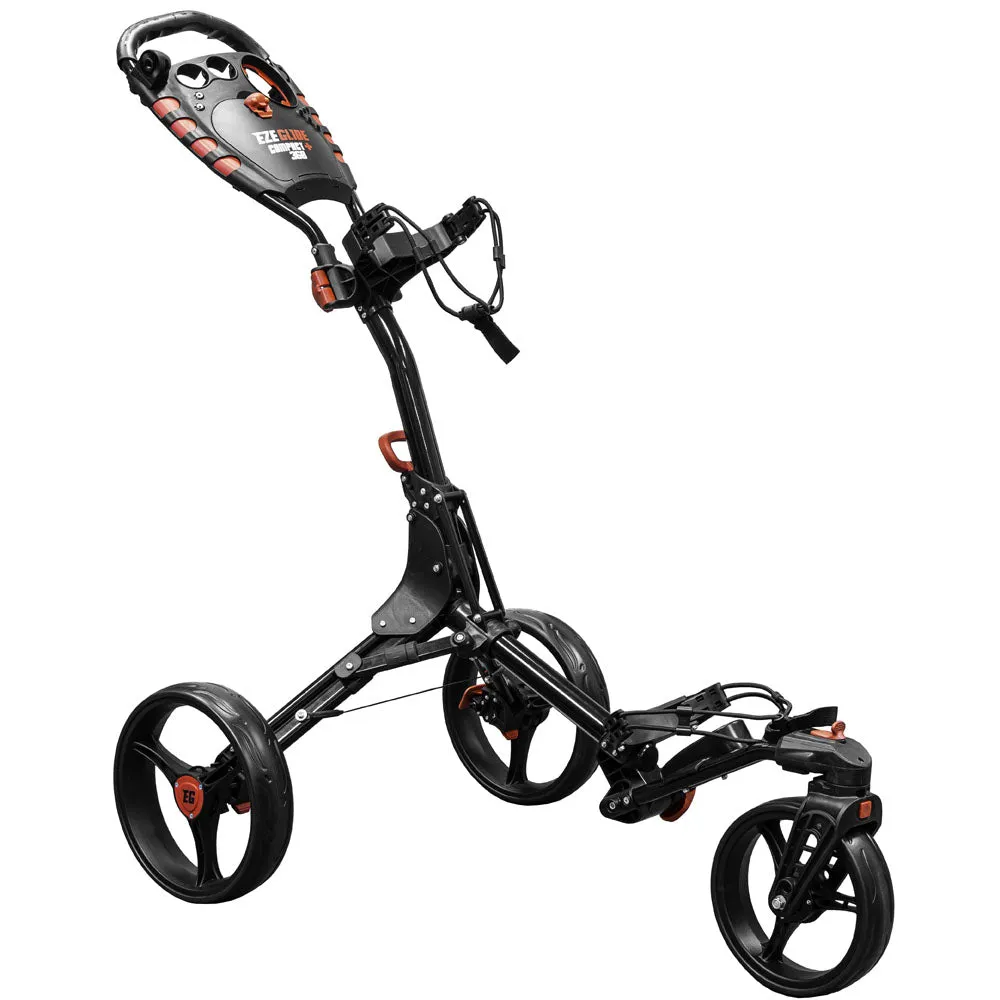 Too Good to Miss EzeGlide Compact  360 3-Wheel Push Trolley - Black/Red Instant Classic, Funny golf gifts, Portable golf net