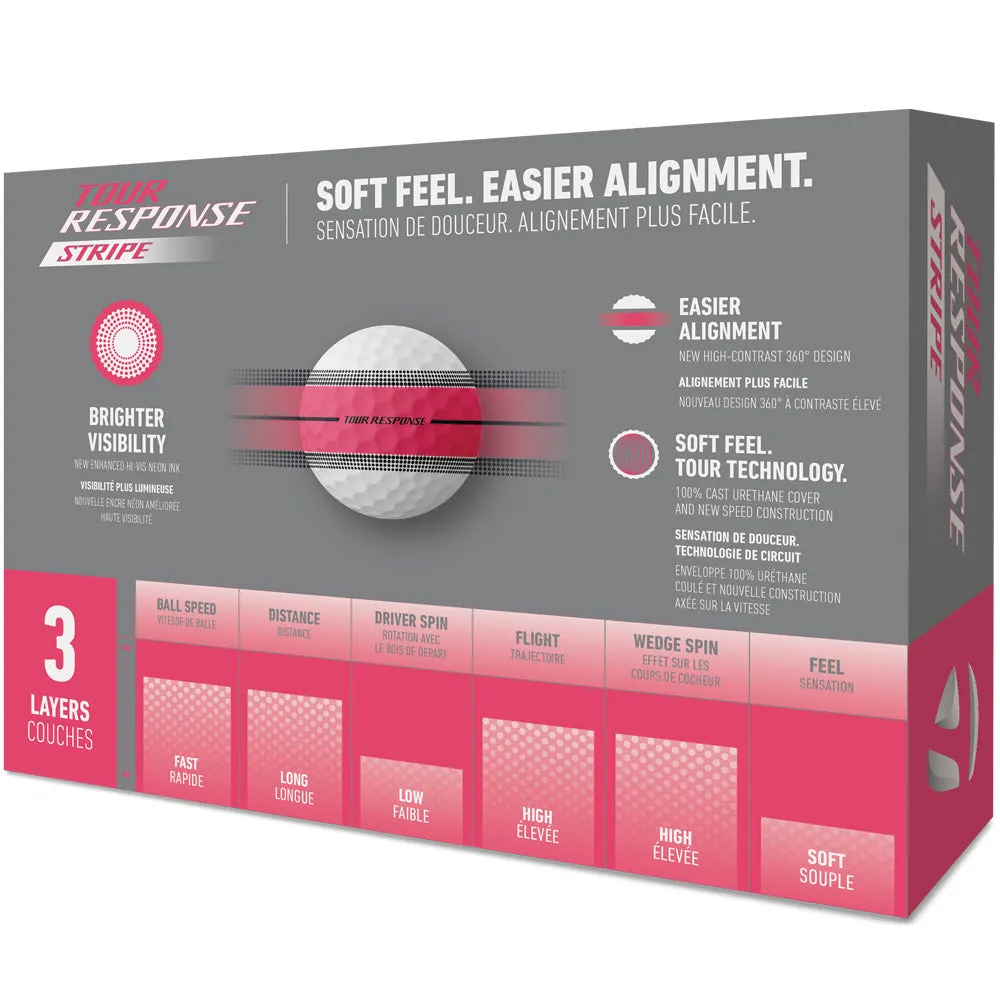 TaylorMade Tour Response Stripe Balls - Neon Pink - 12 Pack, Golf organizer for car, Used golf clubs near me