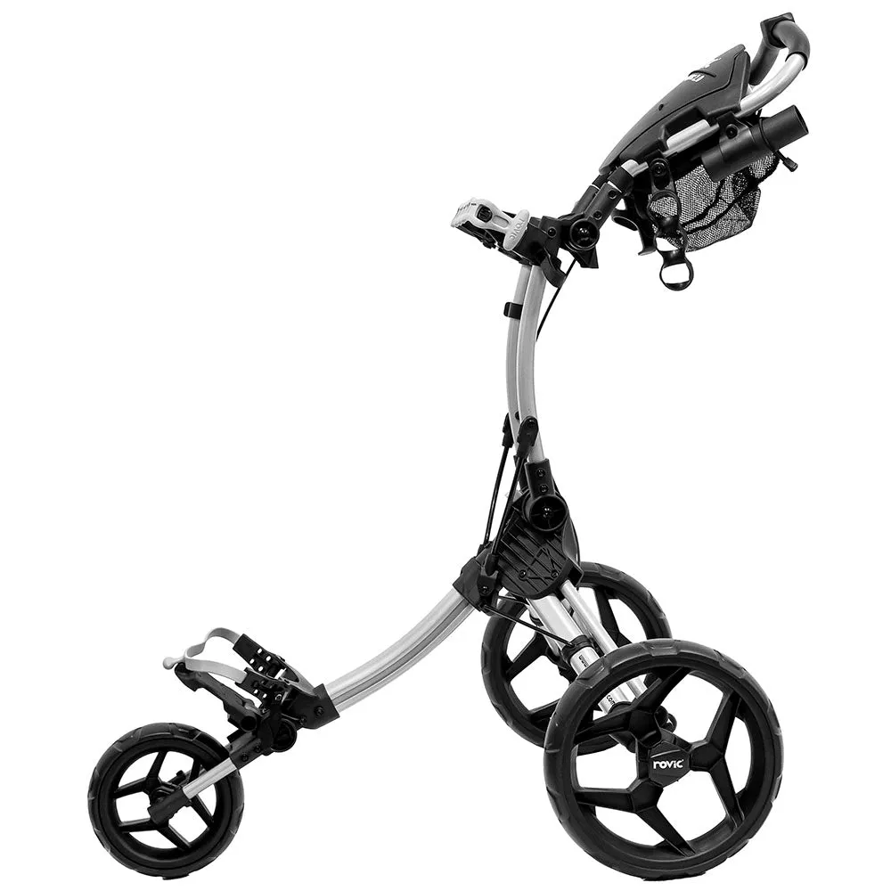 Clicgear Rovic RV1C 2.0 Compact 3-Wheel Push Trolley - Silver/Black, Golf resistance bands, Golf putter for beginners, Golf accessories for beginners