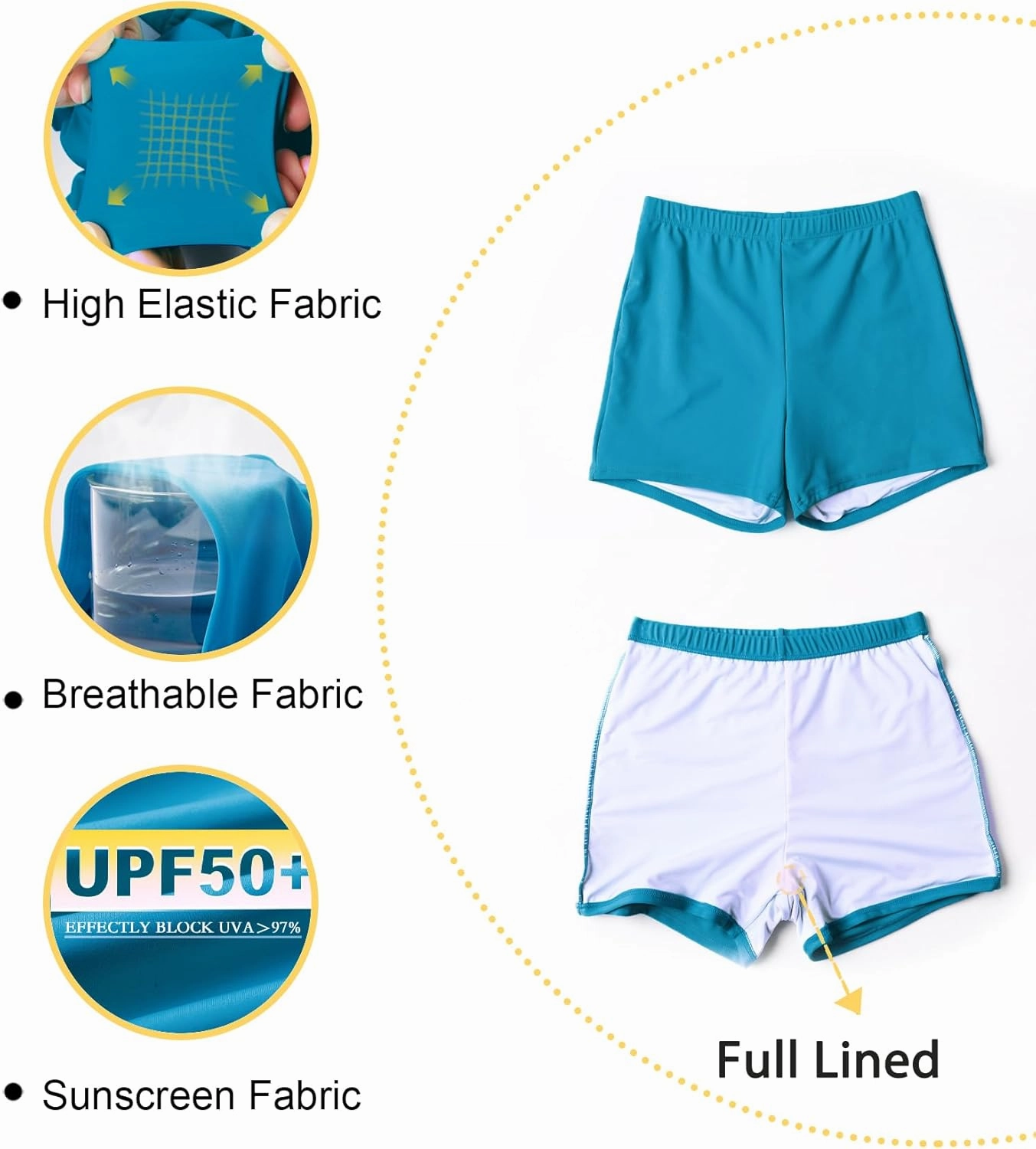 Tournesol Women's Swim Shorts High Waisted Bathing Suit Bottoms Swimsuit Boy Shorts Swimming Bottoms