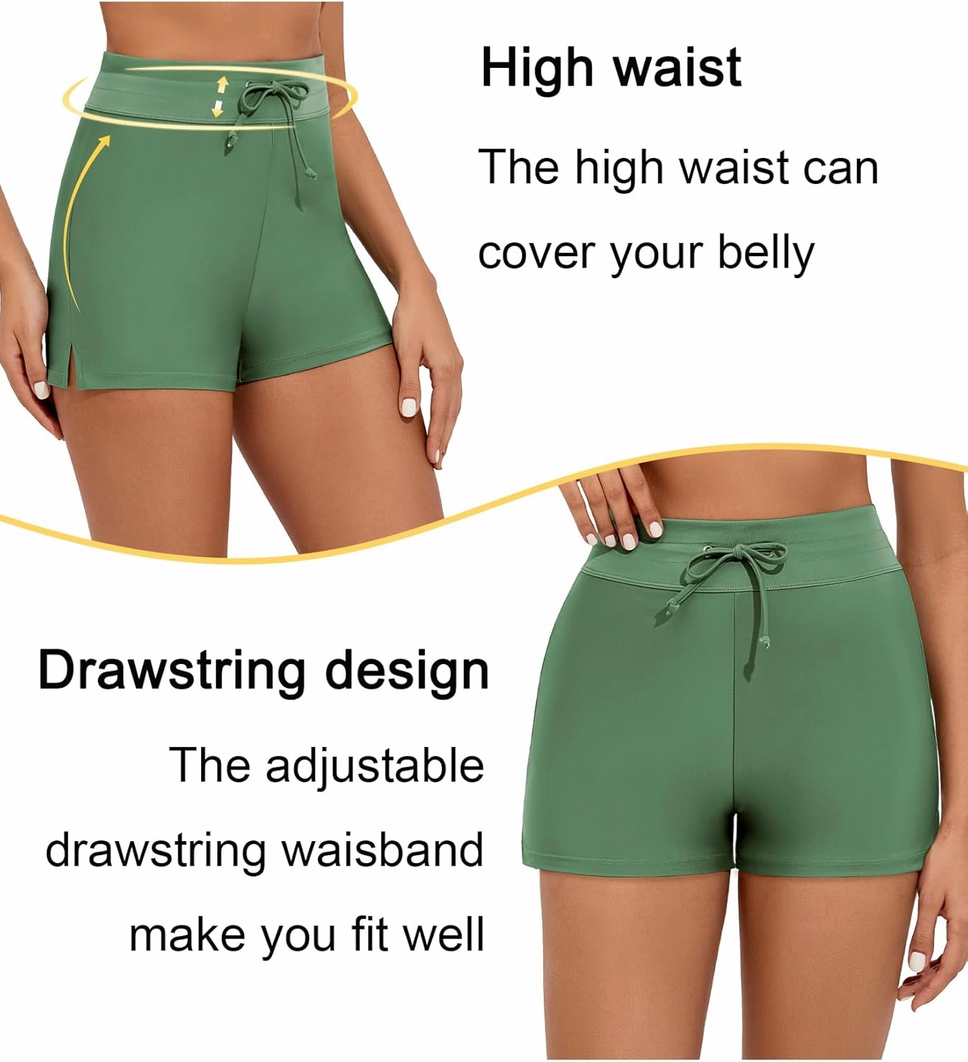 Tournesol Women's Swim Shorts High Waisted Bathing Suit Bottoms Swimsuit Tankini Boy Shorts with Liner