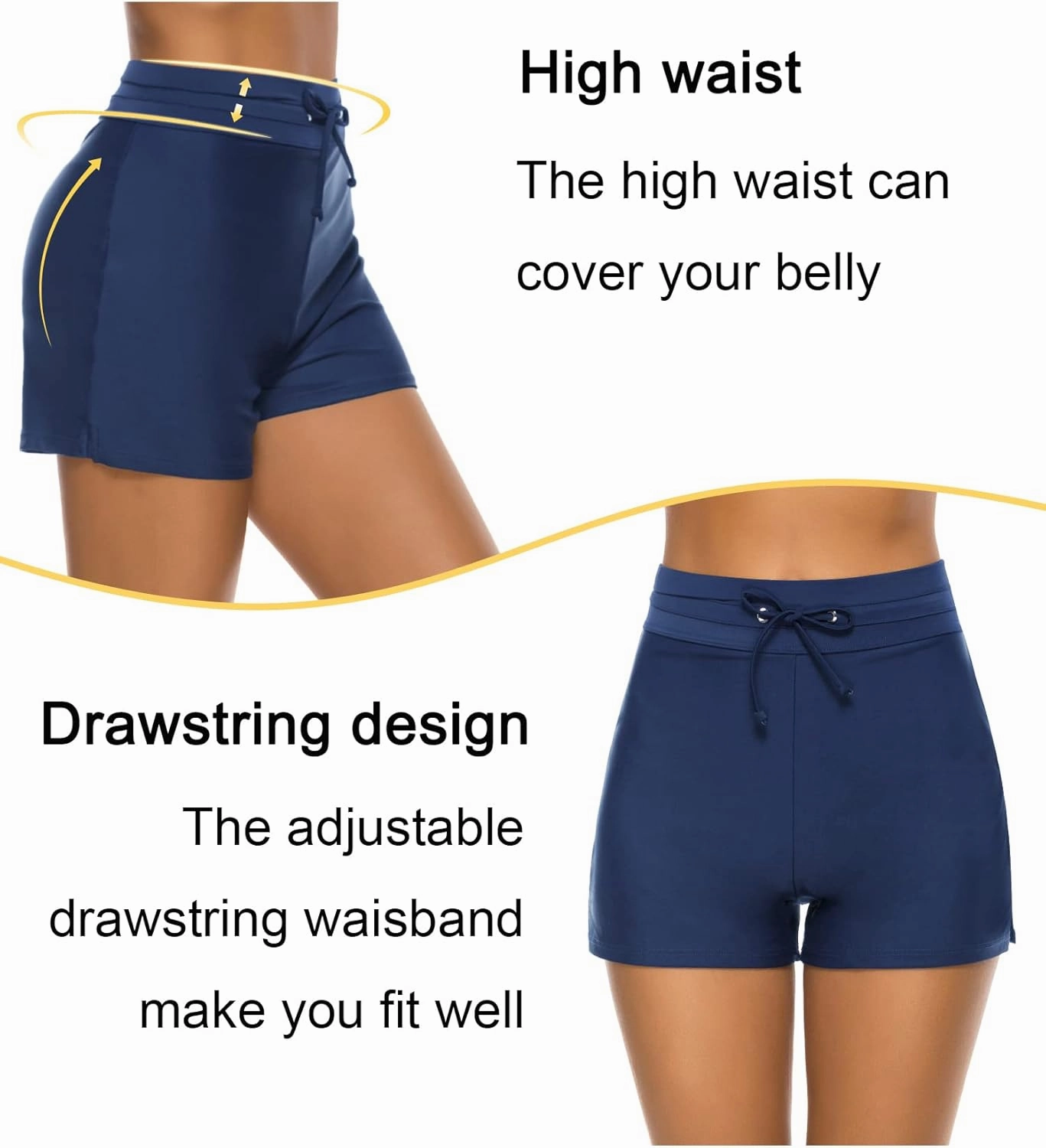 Tournesol Women's Swim Shorts High Waisted Bathing Suit Bottoms Swimsuit Tankini Boy Shorts with Liner