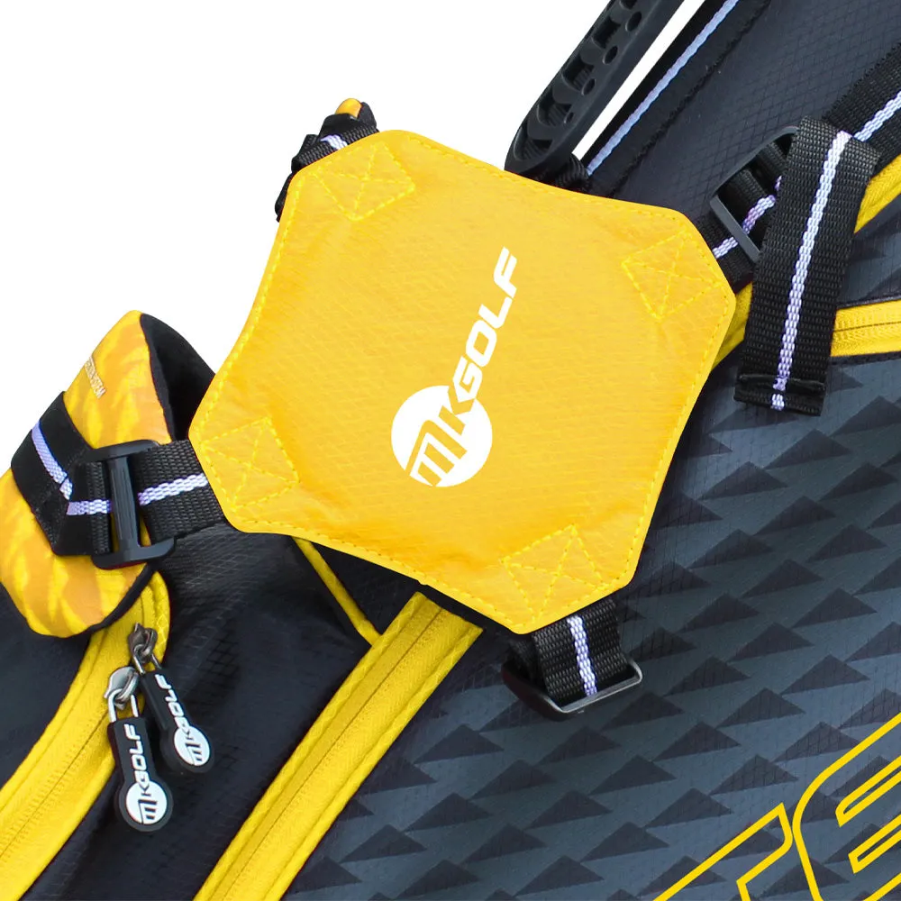 Masters MK Lite Junior Stand Bag - Yellow, Golf cart bag with 14 dividers, Golf gear for tall men, Golf resistance bands