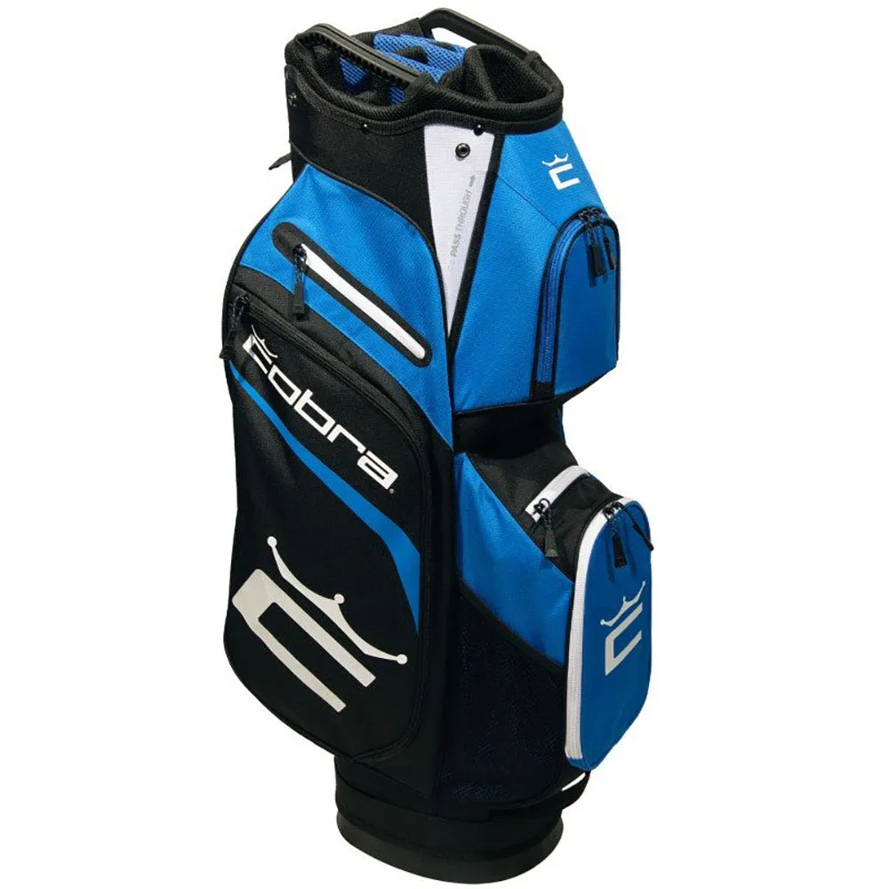 Cobra Signature Cart Bag - Bright White/Puma Black/Electric Blue, Golf cart accessories