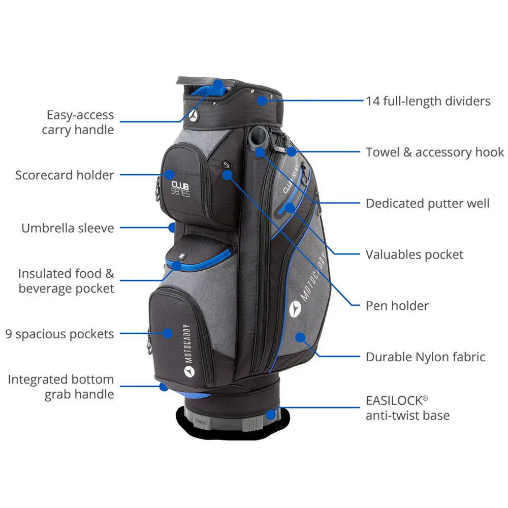 Motocaddy Club Series Cart Bag - Black/Red, Adjustable golf driver