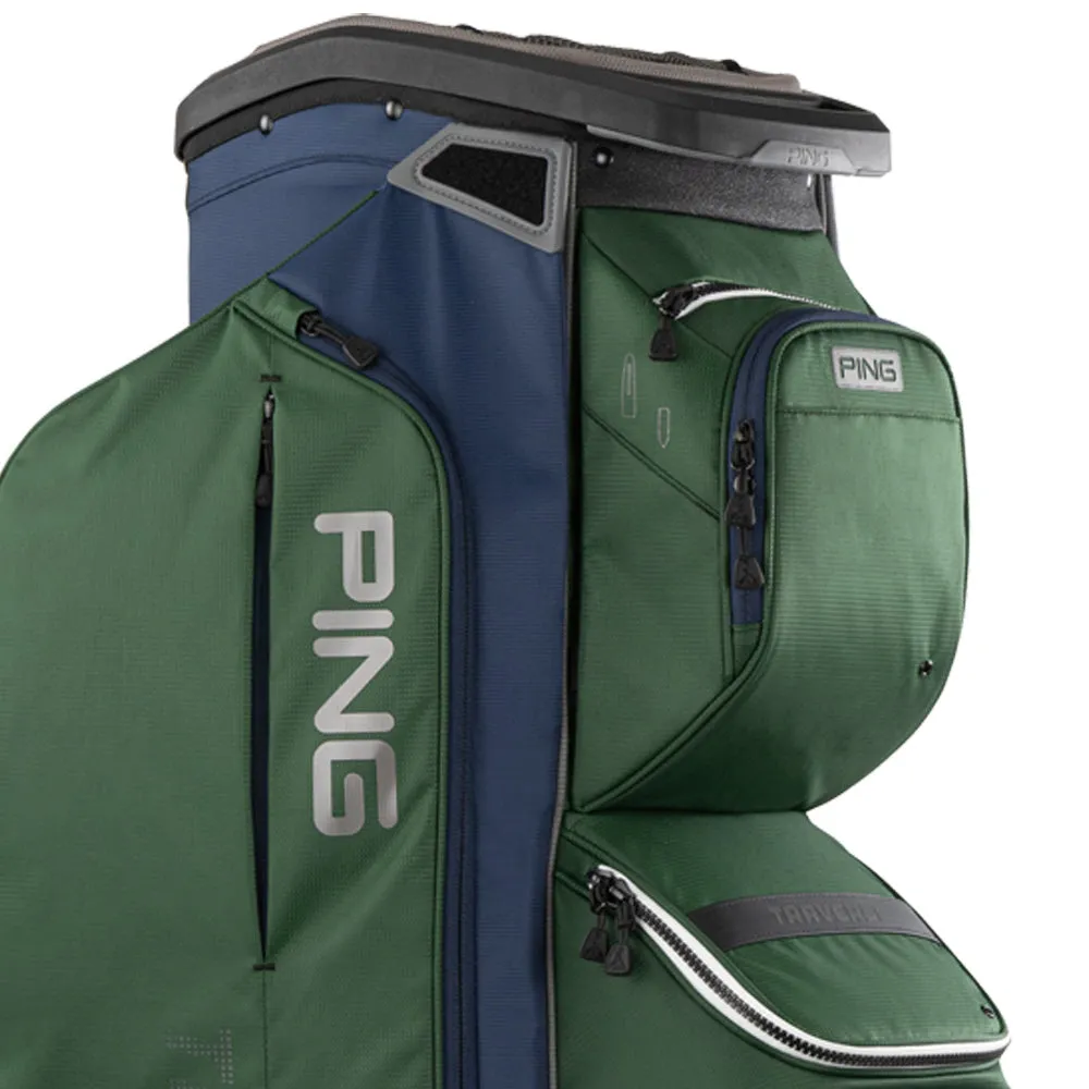 Ping Traverse 244 Cart Bag - Dark Green/Grey/Navy, Backyard golf setup, Forged vs cast irons, Bluetooth golf speaker