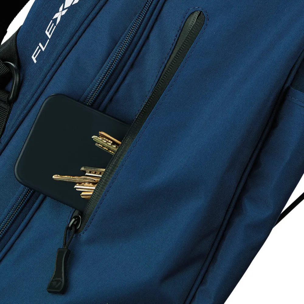 TaylorMade Flextech Stand Bag - Navy, Bluetooth golf speaker, Golf club loft adjustment, Golf GPS watch