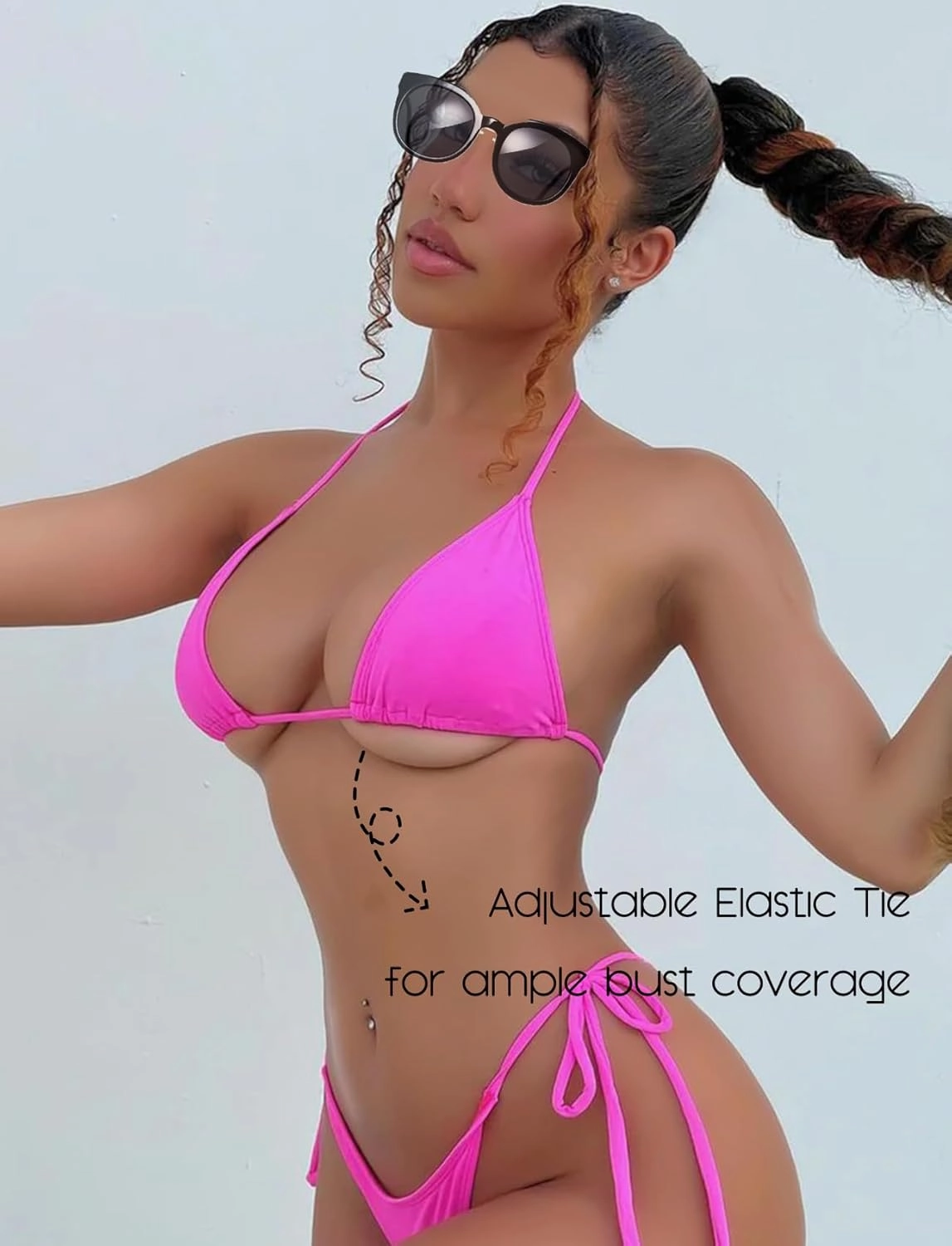 Triangle Bikini Tops for Women Halter String Bathing Suit Tops Sexy Brazilian Black White Swimsuit Top