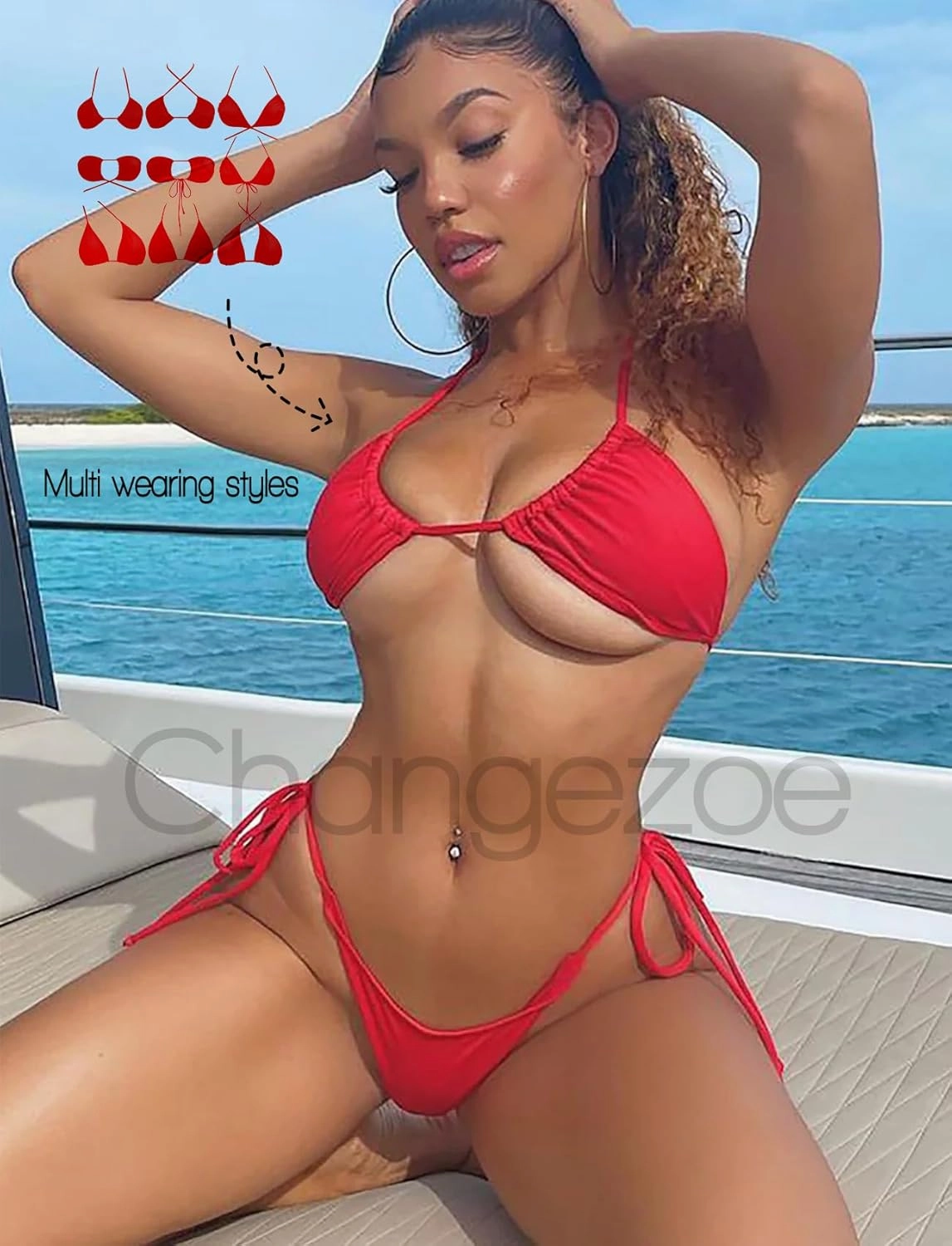 Triangle Bikini Tops for Women Halter String Bathing Suit Tops Sexy Brazilian Black White Swimsuit Top