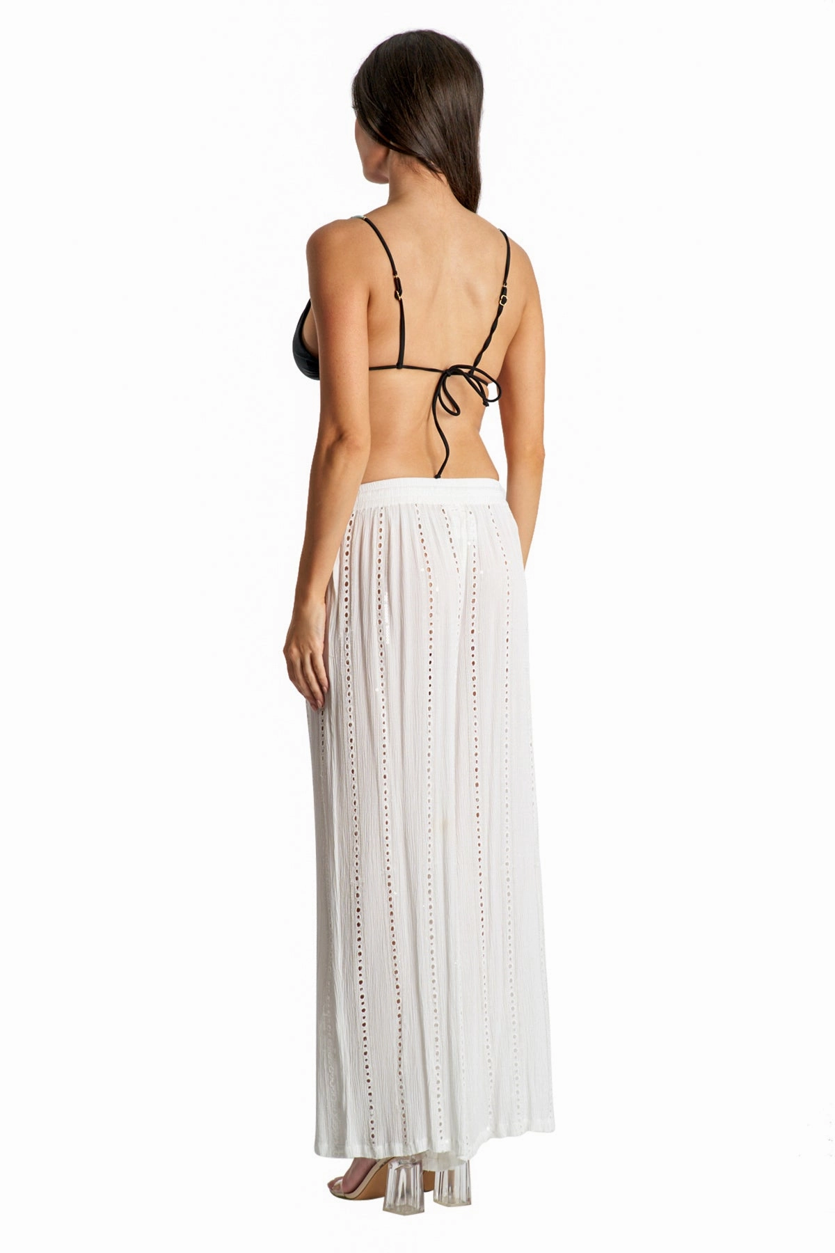 Trompe Drawstring Wide Leg Cover Up Pants