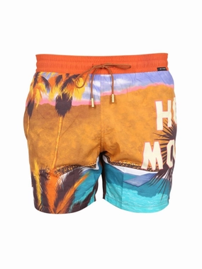 Tropical Print Boxer Swimsuit