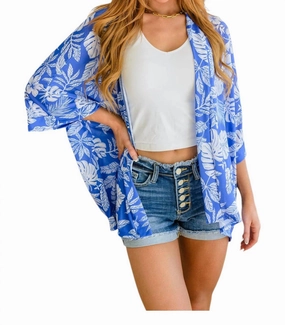 Tropical Stories Kimono In Blue