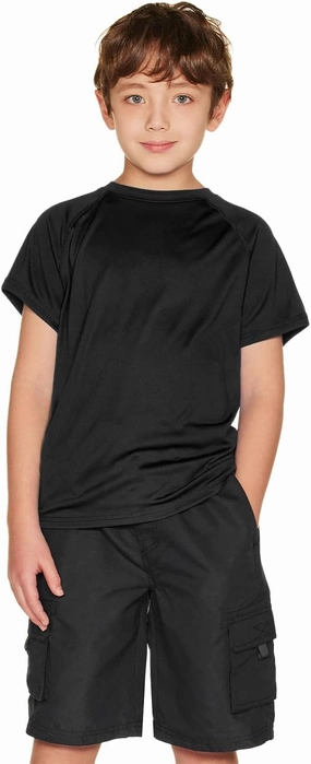 TSLA Youth Kids UPF 50  Short Sleeve, Aqua Water Swimsuit Top, UV/SPF Surf Swim Shirt
